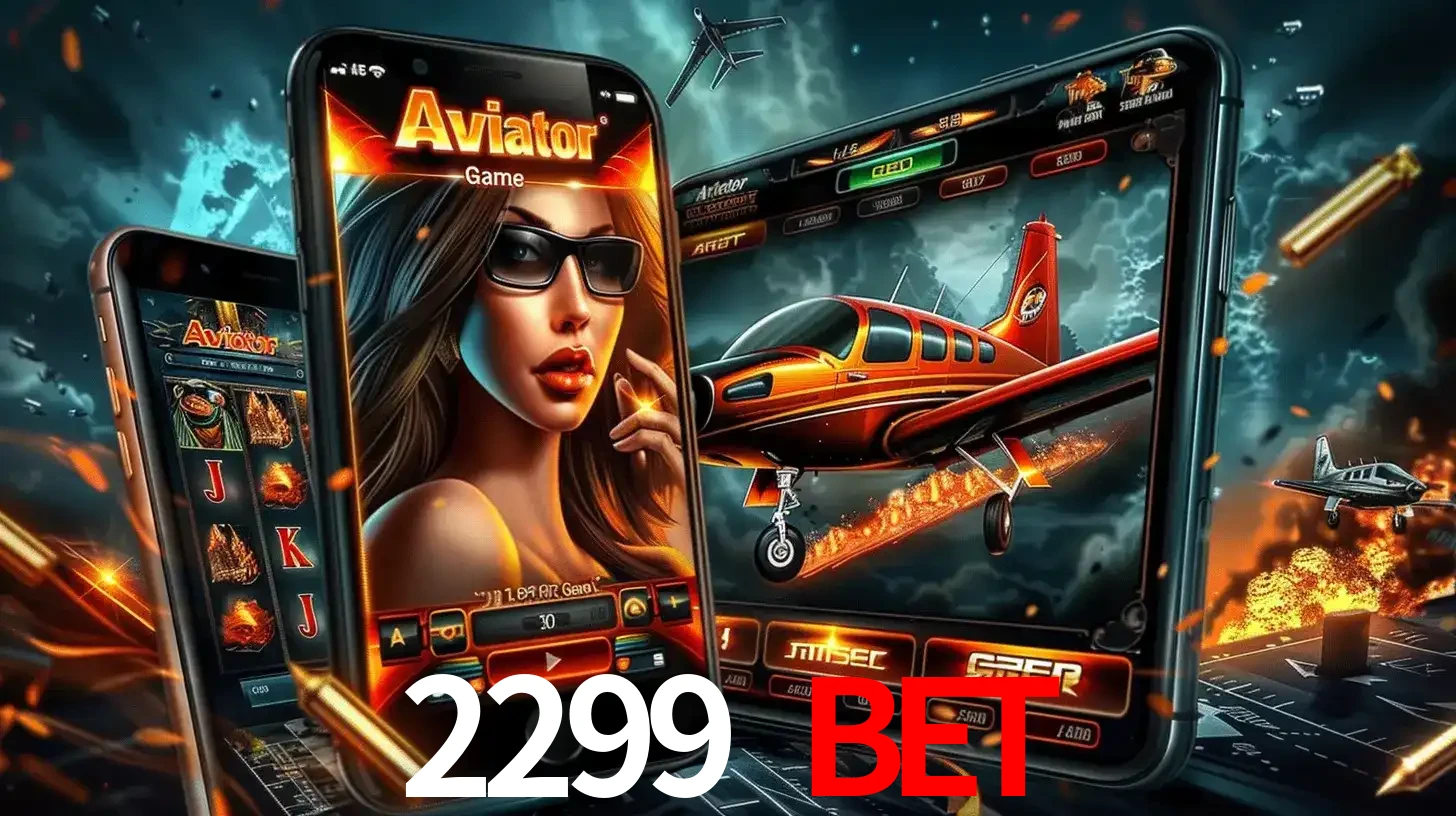 O popular jogo de apostas Aviator exibido em vários celulares e tablets, mostrando a interface emocionante e a ação de voo disponíveis para jogar agora no 2299 BET.