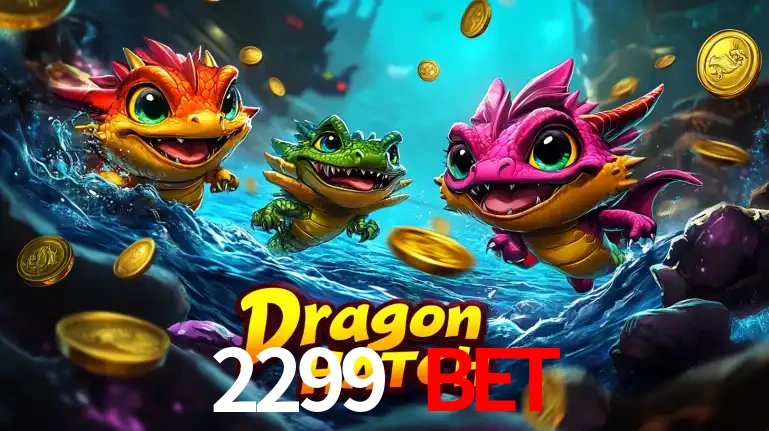 Arte promocional do jogo Dragon Hatch com três adoráveis dragões bebês nadando entre moedas de ouro, um dos slots mais divertidos para jogar no cassino 2299 BET.